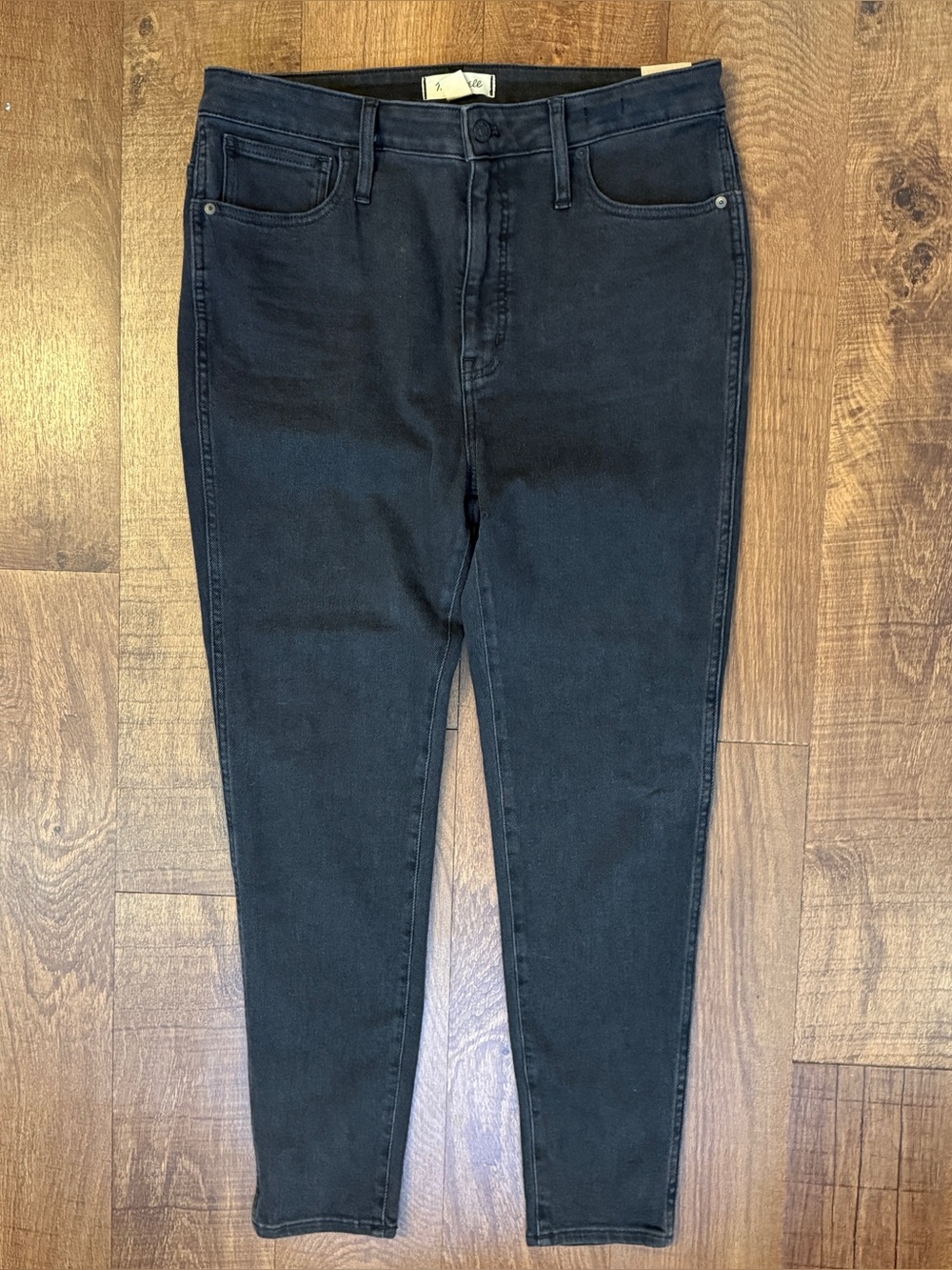 Madewell High Rise Skinny Jeans Women 33 Black Magic Pockets Stretch NWOT - Picture 2 of 11